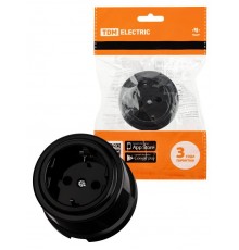 Розетка 2П+З 16А 250В черная "Виви"  SQ1820-1212  TDM