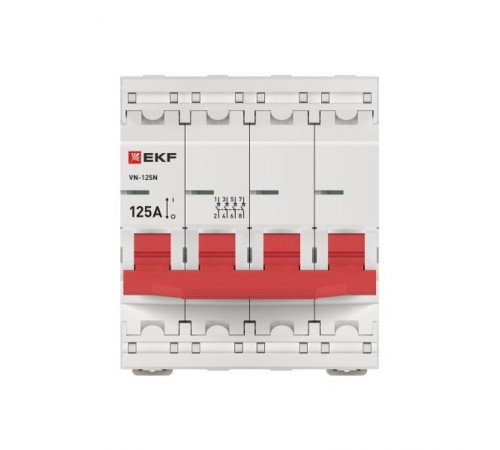Выключатель нагрузки ВН-125N 4Р 125А PROXIMA EKF  S1254125  EKF