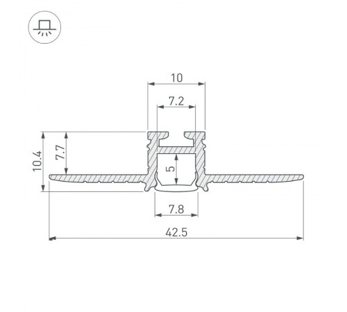 Профиль PIK-F-HIDE-2000 (arlight, Алюминий)  030563  Arlight