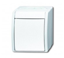 Кнопка 1-клавишная, 1-полюсная, с N-клеммой, IP44, для открытого монтажа, серия ocean, цвет белый  1484-0-0380   2CKA001484A0380  ABB