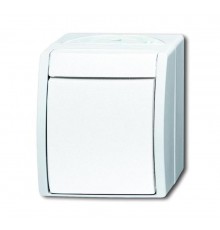 Кнопка 1-клавишная, 1-полюсная, с N-клеммой, IP44, для открытого монтажа, серия ocean, цвет белый  1484-0-0380   2CKA001484A0380  ABB