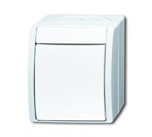 Кнопка 1-клавишная, 1-полюсная, с N-клеммой, IP44, для открытого монтажа, серия ocean, цвет белый  1484-0-0380   2CKA001484A0380  ABB