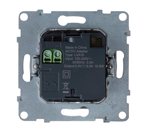 SUNO Зарядное устройство USB 2 выхода Тип А - Тип С Цвет "Алюминий"  721330  Legrand