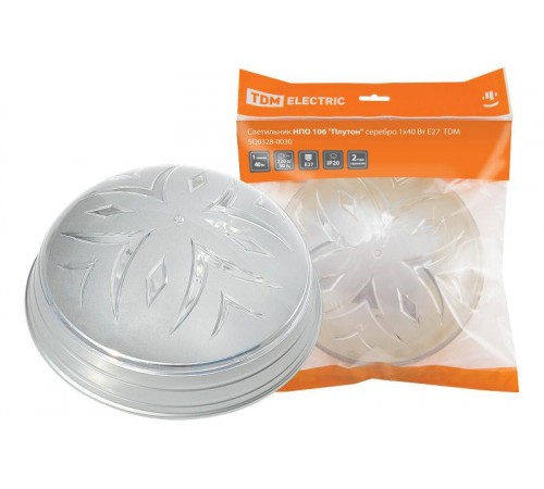 Светильник под лампу НПО 106 "Плутон" 1х40Вт ЛН/КЛЛ/LED Е27 серебро  SQ0328-0030  TDM