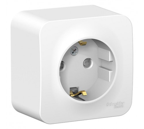Blanca Белый О/У Розетка с заземлением со шторками, 16А, 250В  BLNRA011101  SE