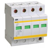 Ограничитель импульсного перенапряжения ОПС1-D 4Р In=5kA Un=230B Im=10kA  MOP20-4-D  IEK
