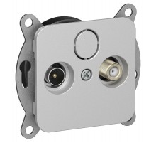 FLITE Розетка 2-ая TV+SAT экр. оконечная РТВс-2-1-1-ФлА алюминий  FI-AF23-O-K47  IEK