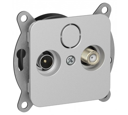FLITE Розетка 2-ая TV+SAT экр. оконечная РТВс-2-1-1-ФлА алюминий  FI-AF23-O-K47  IEK