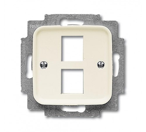 Плата центральная (накладка) для 2-х разъёмов Modular Jack, серия Busch-Duro 2000 SI, цвет слоновая кость  1753-0-3957   2CKA001753A3957  ABB