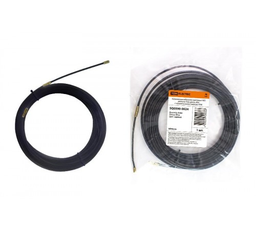 Нейлоновая кабельная протяжка НКП диаметр 4мм длина 20м с наконечниками (черная)  SQ0590-0024  TDM