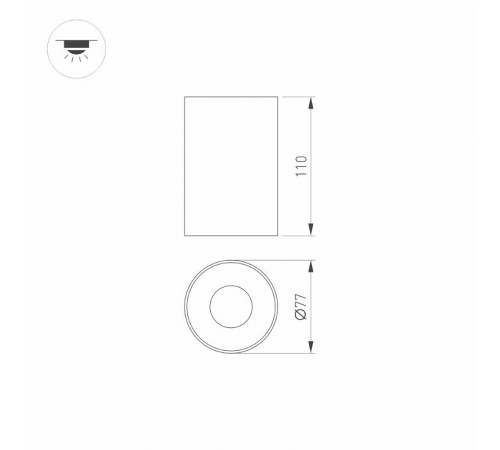 Корпус PLURIO-BASE-SURFACE-LONG-R77 (BK, 1-2, 200mA) (Arlight, IP20 Металл, 3 года)  031707  Arlight
