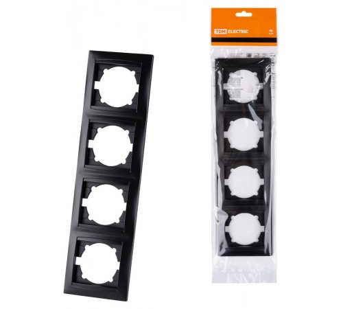 Рамка 4-х постовая вертикальная графит "Лама"  SQ1815-0635  TDM