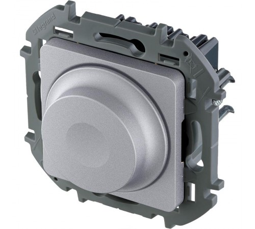 Inspiria Алюминий Диммер (светорегулятор) поворотный 300Вт без нейтрали С/У без рамки  673792  Legrand