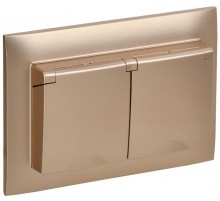 SKANDY Розетка 2-местная с кр. 16А в сб IP44 SK-R12Sa песочный  SK-R26-16-44-K98-F  IEK