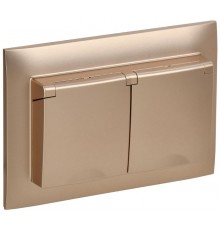 SKANDY Розетка 2-местная с кр. 16А в сб IP44 SK-R12Sa песочный  SK-R26-16-44-K98-F  IEK