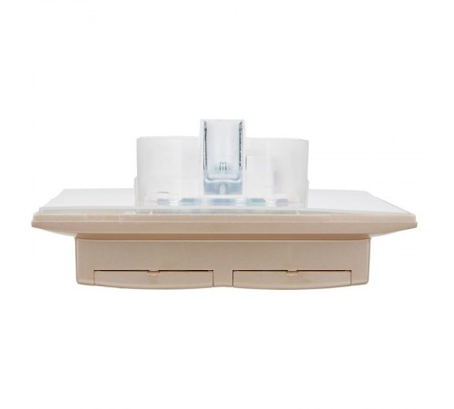 SKANDY Розетка 2-местная с кр. 16А в сб IP44 SK-R12Sa песочный  SK-R26-16-44-K98-F  IEK