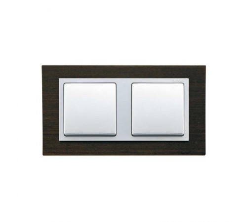 Simon 82 Рамка декоративная, 4 поста, S82 Nature, Дерево, венге-алюминий  82947-65  Simon