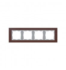 Simon 82 Рамка декоративная, 4 поста, S82 Nature, Дерево, венге-алюминий  82947-65  Simon