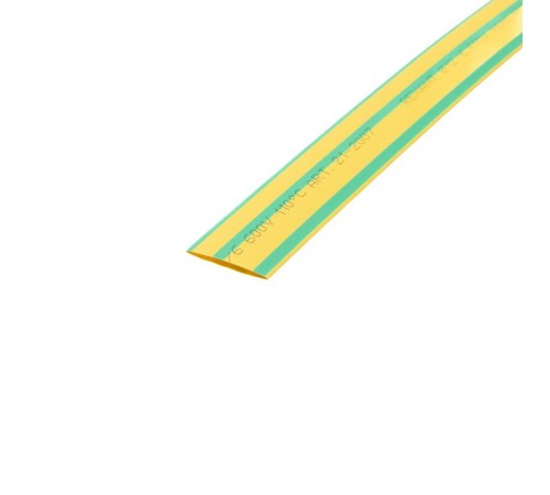 Термоусадочная трубка 12,0/6,0 мм, желто-зеленая, упаковка 50 шт. по 1 м  21-2007  REXANT