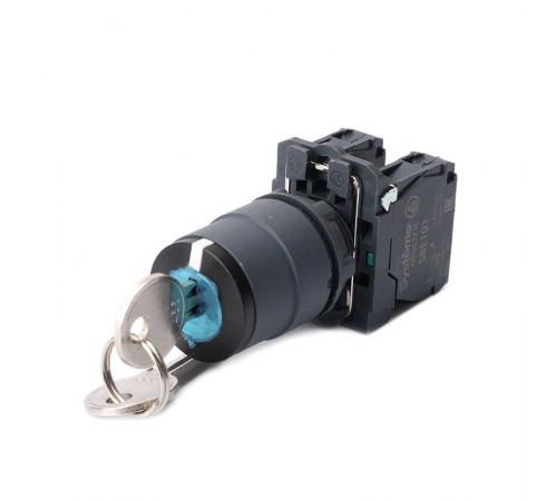 Переключатель SB5 в сборе модульный 22мм 3 позиции с возвратом ключ ц 2НО  SB5AG53  SE