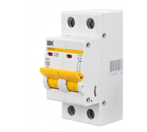 Выключатель автоматический двухполюсный ВА47-29 25А C 4,5кА KARAT  MVA20-2-025-C  IEK