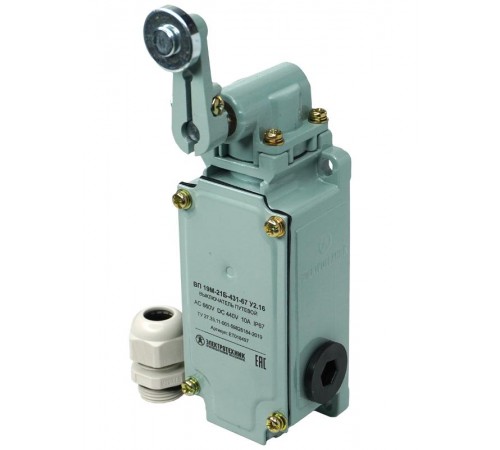 ВП 19М-21Б-431-67 У2.16, четырёхполюсный, рычаг с роликом, 2з+2р, IP67, выключатель путевой (ЭТ)  ET018497  Электротехник