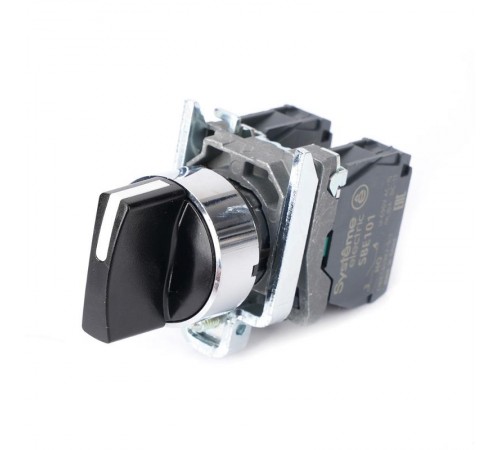Переключатель SB4 в сборе модульный 22мм 3 позиции с фиксацией 2НО  SB4BD33  SE