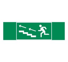Пиктограмма (наклейка) "ПО ЛЕСТНИЦЕ ВВЕРХ ВЛЕВО" 310х90мм для аварийно-эвакуационного Свет-к а Basic IP65  V5-EM02-60.002.040  VARTON