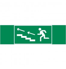 Пиктограмма (наклейка) "ПО ЛЕСТНИЦЕ ВВЕРХ ВЛЕВО" 310х90мм для аварийно-эвакуационного Свет-к а Basic IP65  V5-EM02-60.002.040  VARTON