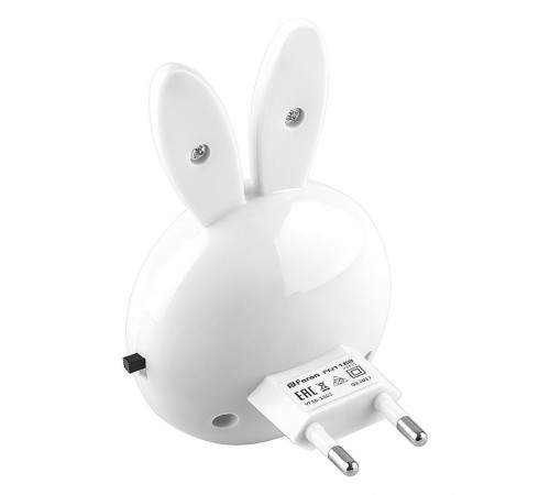 Светильник-ночник "зайчик" 4LED 0,5W 220V белый , FN1168  23350  FERON