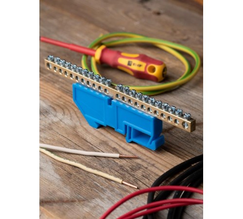 Шина "0" N 63.22 изолятор на DIN-рейку (латунь) EKF PROxima  sn0-63-22-d  EKF