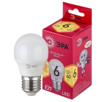 Лампа светодиодная RED LINE LED P45-6W-827-E27 R E27 / Е27 6Вт шар теплый белый свет  Б0049643  ЭРА