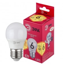 Лампа светодиодная RED LINE LED P45-6W-827-E27 R E27 / Е27 6Вт шар теплый белый свет  Б0049643  ЭРА
