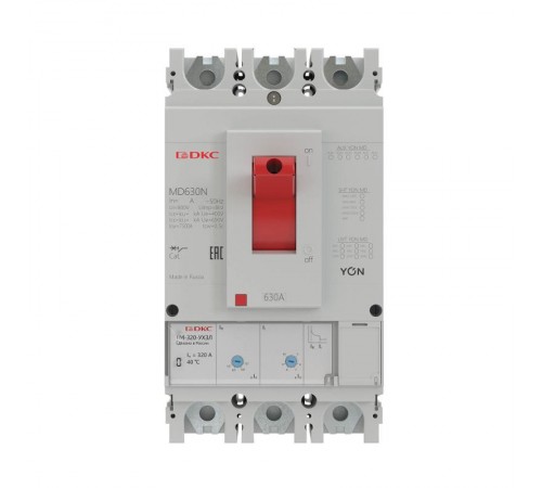 Выключатель автоматический в литом корпусе YON MD630N-TM400 (замена на MNX400L3PTMD0400)  MD630N-TM400  DKC