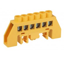 Шина  NO-224-115 PE земля в комбинированном изоляторе на DIN-рейку ШНИ-8х12-6-Д-желтый  Б0062977  ЭРА