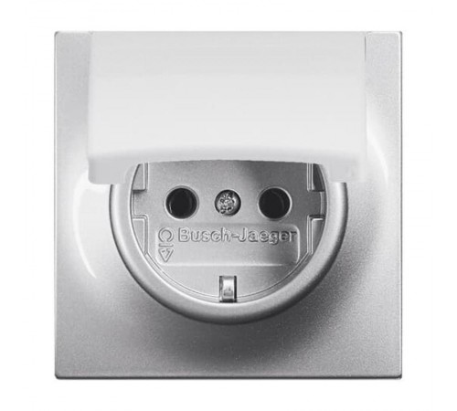 Розетка SCHUKO 16А 250В с крышкой, серия impuls, цвет серебристый металлик  2018-0-1489   2CKA002018A1489  ABB