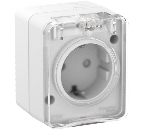AtlasDesign Profi54 Белый O/У Розетка с заземлением со шторками 16А   ATN540145  SE