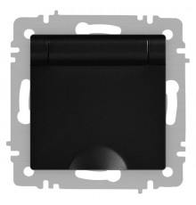 Розетка Intro Accent 6-203-05 2P+E Schuko с крышкой, 16А-250В, IP20, СУ, антрацит  Б0063747  Intro