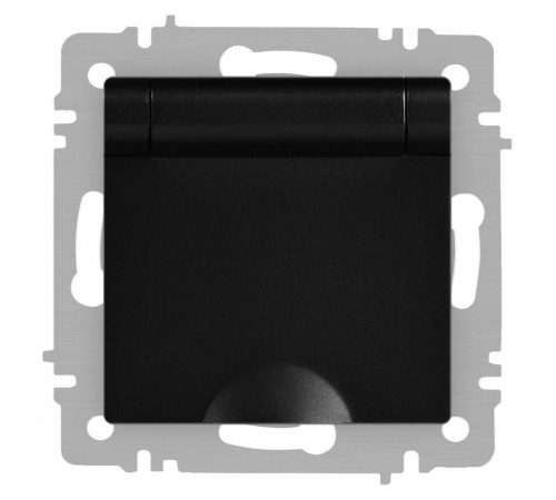 Розетка Intro Accent 6-203-05 2P+E Schuko с крышкой, 16А-250В, IP20, СУ, антрацит  Б0063747  Intro