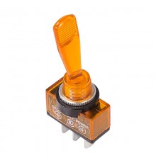 Тумблер 12V 20А (3c) ON-OFF однополюсный с желтой подсветкой  36-4372  REXANT