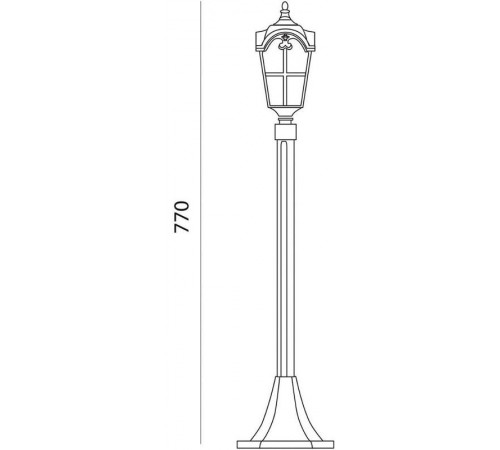 Светильник садово-парковый PL107 столб четырехгранный 60W 230V E27, черное золото  11299  Feron