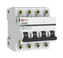 Выключатель нагрузки модульный ВН-29 4P 16А EKF Basic  SL29-4-16-bas  EKF