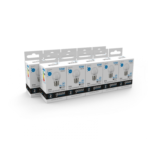 Лампа светодиодная Elementary Шар 10W 750lm 6500K Е27 LED 1/10/100  53230  Gauss