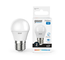 Лампа светодиодная Elementary Шар 10W 750lm 6500K Е27 LED 1/10/100  53230  Gauss