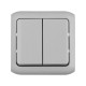 Quteo Серый Переключатель 2-клавишный IP44 10А  782331  Legrand