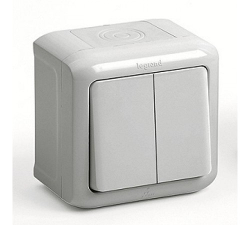 Quteo Серый Переключатель 2-клавишный IP44 10А  782331  Legrand