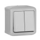 Quteo Серый Переключатель 2-клавишный IP44 10А  782331  Legrand