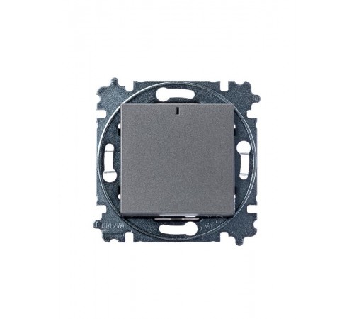 ABB Levit Сталь / дымчатый чёрный Выключатель 1-кл. с подсветкой  3559H-A01446 69W  2CHH590146A6069  ABB