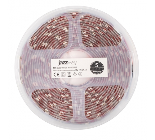 Лента светодиодная PLS 5050/30-12V Warmwhite IP65 (5м)  .3327538  Jazzway