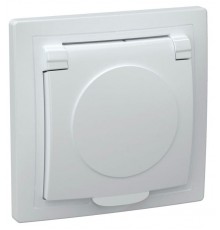 КВАРТА Белый Розетка 1-местная с заземлением с крышкой 16А РСб10-3-КБ  ERK15-K01-16-DM  GENERICA